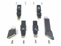 Motown Automotive - Complete 4 Passenger Seat Belt Set w/Hardware, Black, 69-72 Blazer