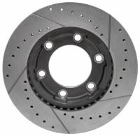 Motown Automotive - Front Performance Brake Rotor, Cross Drilled & Slotted, LH, 4wd, 71-91 Blazer