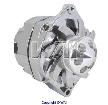 Motor City Reman - Chrome 100 Amp Bullet Style GM 1 Wire Universal Mount 10-12SI Alternator