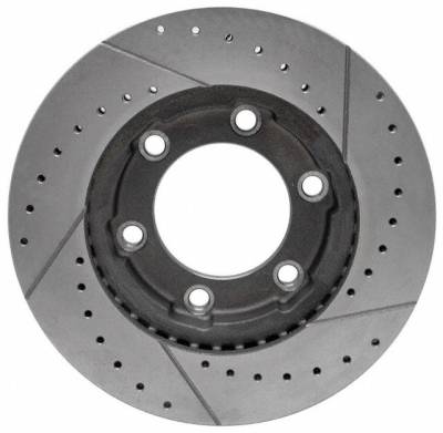 Motown Automotive - Front Performance Brake Rotor, Cross Drilled & Slotted, LH, 4wd, 71-91 Blazer