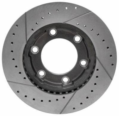 Motown Automotive - Front Performance Brake Rotor, Cross Drilled & Slotted, RH, 4wd, 71-91 Blazer