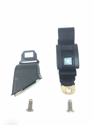 Front Passenger Seat Belt Set w/Hardware, Black, 69-72 Blazer