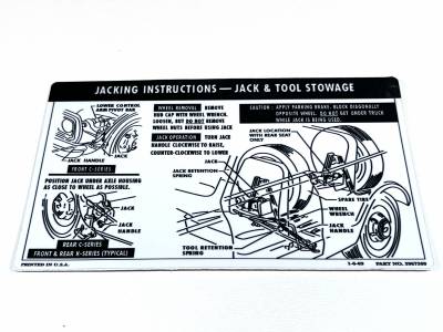 Jack Instructions Decal, 69-72 Blazer