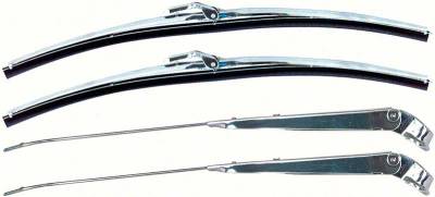 Classic Industries - Windshield Wiper Arms/Blades Kit, Stainless (Pair), 69-72 Blazer
