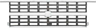 Classic Industries - Grill w/o Bow Tie w/Dual Headlamps, Chrome, 89-91 Blazer