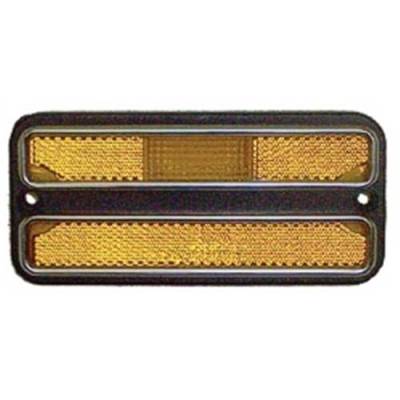 Goodmark Industries - Front Amber Side Marker Assembly w/Chrome Trim (Each), 69-72 Blazer