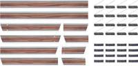 Lower Side Molding Set w/Plastic Adhesive & Adhesive Clips, Woodgrain, 10 Piece, 69-72 Blazer